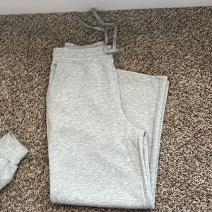 Light Gray Wide Leg Jogger Pants - Comfortable Everyday Style